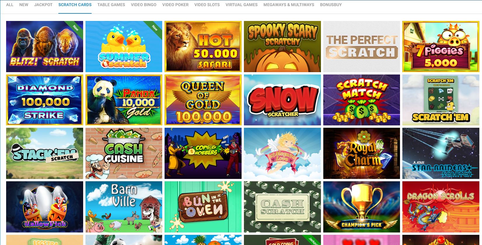 Vegaz Casino zdrapki online - Scratch games